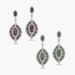 Pair of Alexandrite and Diamond Pendent Earrings | 1.83 及 1.50克拉 天然「巴西」未經處理 亞歷山大變色石 配 鑽石 耳墜一對