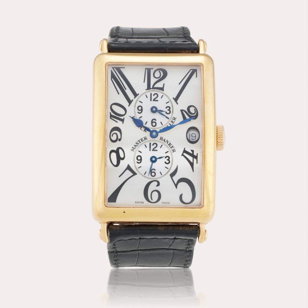 View full screen - View 1 of Lot 209. Reference 1200 MB Master Banker Long Island | A pink gold automatic triple time zone wristwatch with date, Circa 2005.