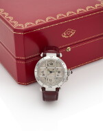 IN CELEBRATION OF CARTIER'S 150TH ANNIVERSARY, PASHA LIMITED EDITION STAINLESS STEEL WRISTWATCH WITH DATE (IN OCCASIONE DELL’ANNIVERSARIO DEI 150 ANNI DI CARTIER, PASHA OROLOGIO DA POLSO IN ACCIAIO INOSSIDABILE CON DATARIO IN EDIZIONE LIMITATA) CIRCA 1997 | CARTIER