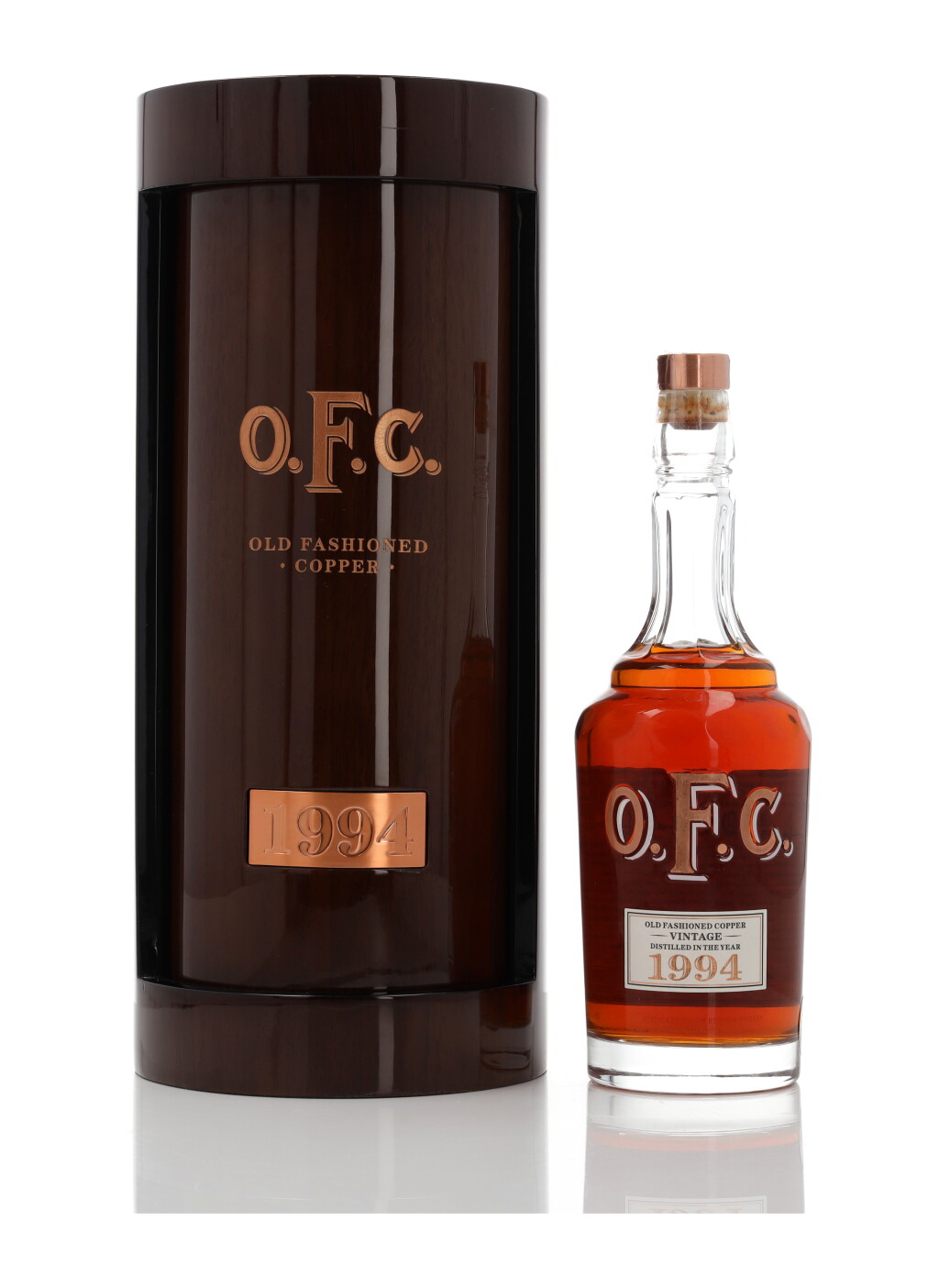 View full screen - View 1 of Lot 259. O.F.C. Old Fashion Copper Bourbon 90 Proof 1994 (1 BT 75cl).