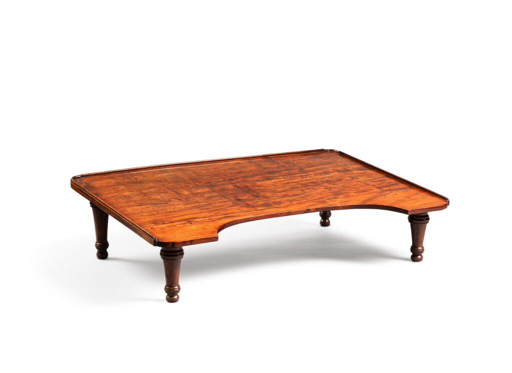 View full screen - View 1 of Lot 30. A Louis XVI plum pudding mahogany royal writing tray, circa 1780 | Plateau à écrire royal en acajou moucheté d'époque Louis XVI, vers 1780.