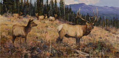 View full screen - View 1 of Lot 91. KEN CARLSON | ELK IN AUTUMN.