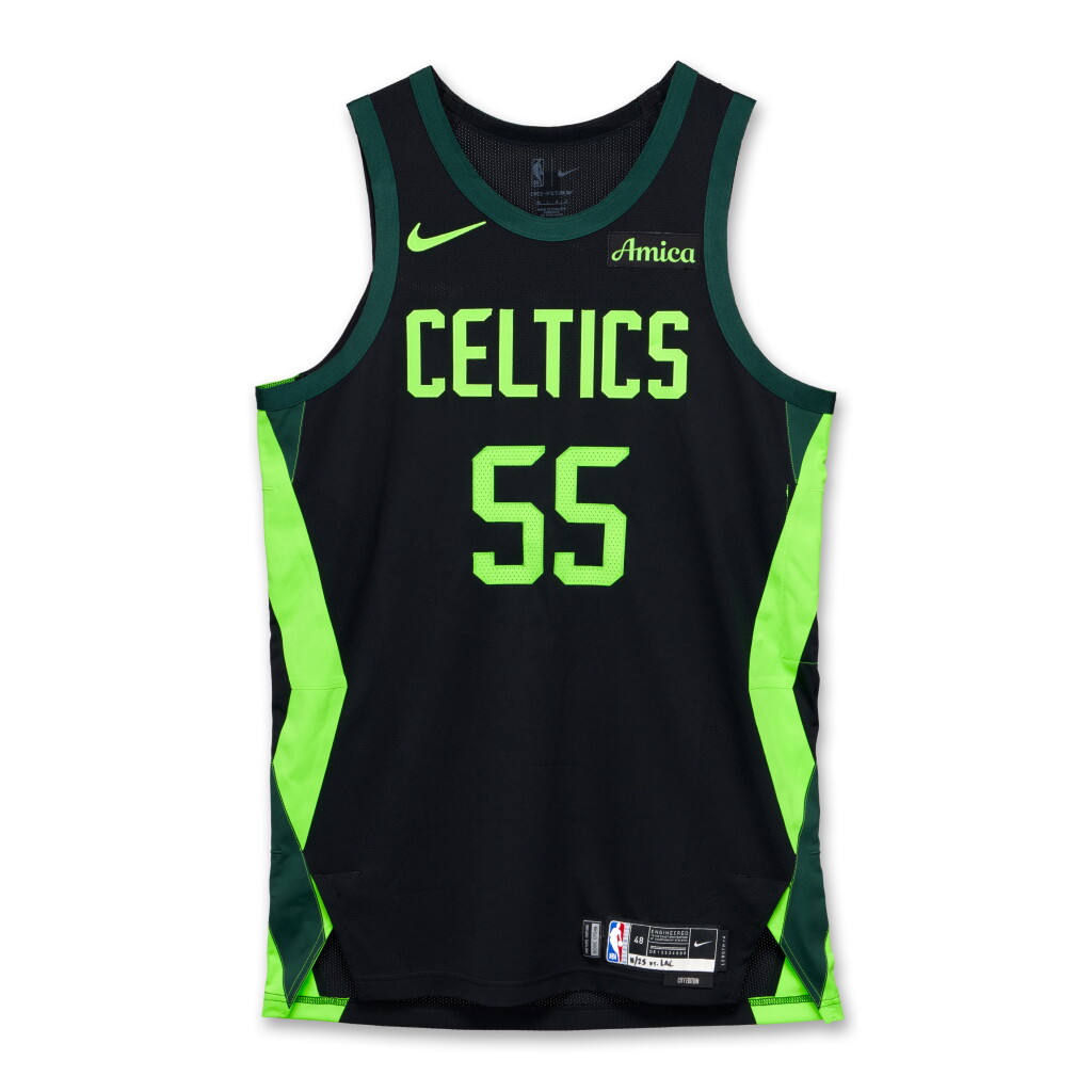 View full screen - View 1 of Lot 57. Baylor Scheierman Boston Celtics 2024-25 Game Issued City Edition Jersey | Probable Wear.
