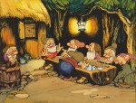 SNOW WHITE AND THE SEVEN DWARFS (1937) ORIGINAL ARTWORK USED TO CREATE THE BRITISH FRONT OF THE HOUSE LOBBY CARDS FOR THE 1940s RE-RELEASE