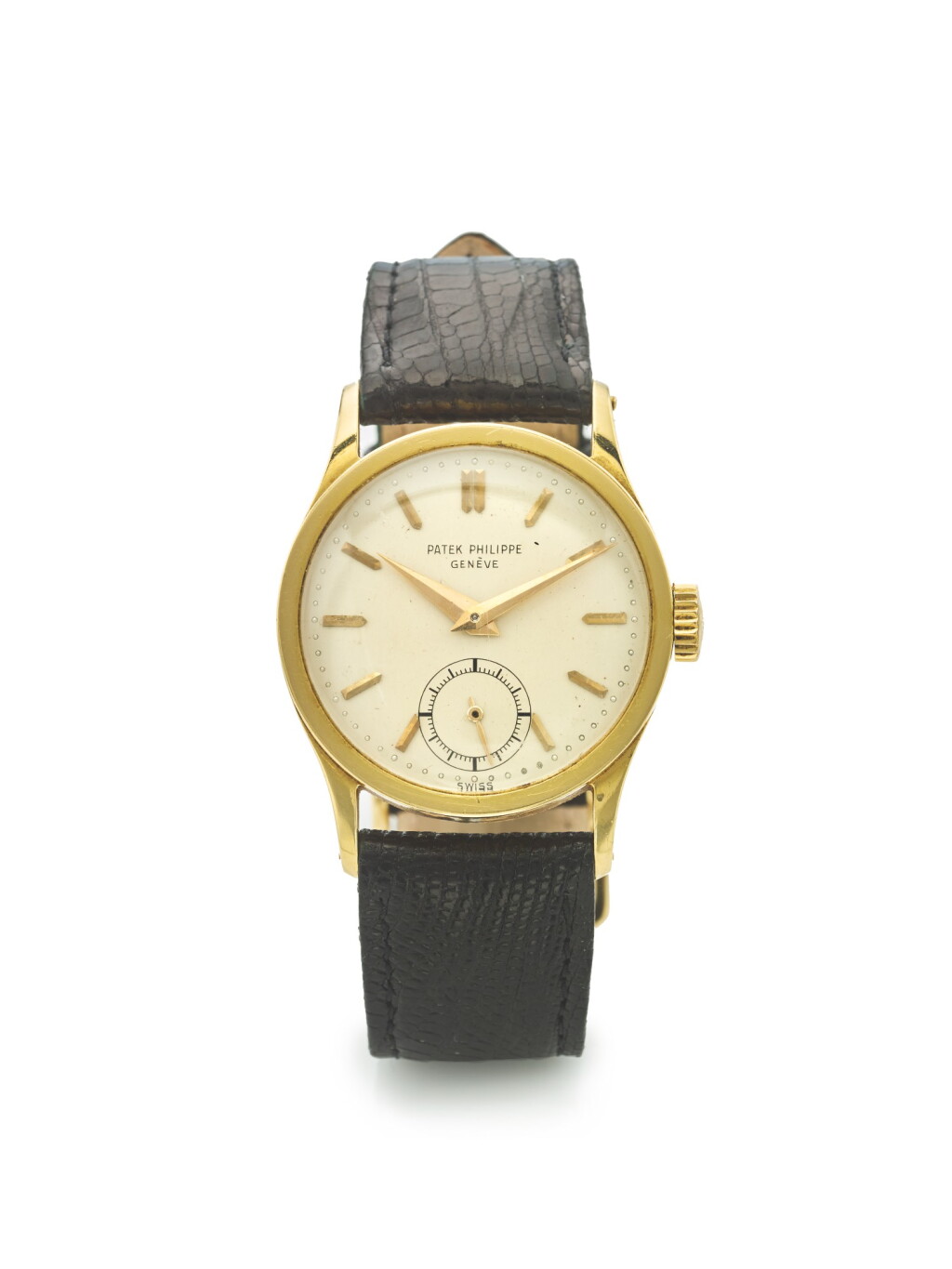 View full screen - View 1 of Lot 40. PATEK PHILIPPE | REF 96, A YELLOW GOLD WRISTWATCH MADE IN 1953.