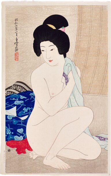 View full screen - View 1 of Lot 52. Hirano Hakuho (1879-1957) | After the Bath (Yuagari) | Showa period, 20th century.