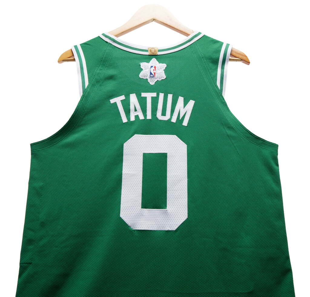 View full screen - View 1 of Lot 10. Jayson Tatum ‘Christmas Day’ Boston Celtics 2024-2025 Game Worn Icon Edition Jersey | Double-Double.