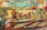 Fleurs sur une console