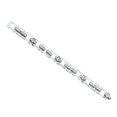 View full screen - View 1 of Lot 64. Cartier | Rock Crystal, Diamond and Enamel Bracelet.
