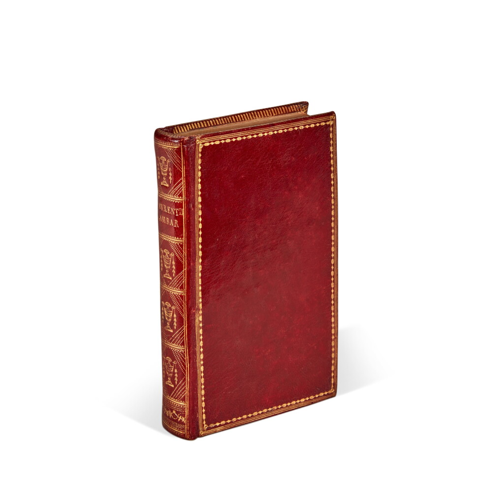 View full screen - View 1 of Lot 1696. Gambara, Poemata, Antwerp, 1569; Pighius, Themis dea, Antwerp, 1568, eighteenth-century red morocco gilt, the Desportes copy.