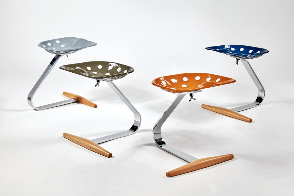 View full screen - View 1 of Lot 58. Set of 4 "Mezzadro" Stools.