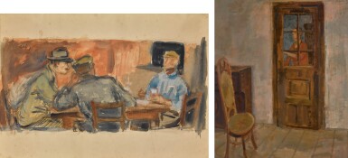 View full screen - View 1 of Lot 116. RÓBERT BERÉNY | TWO INTERIOR SCENES.