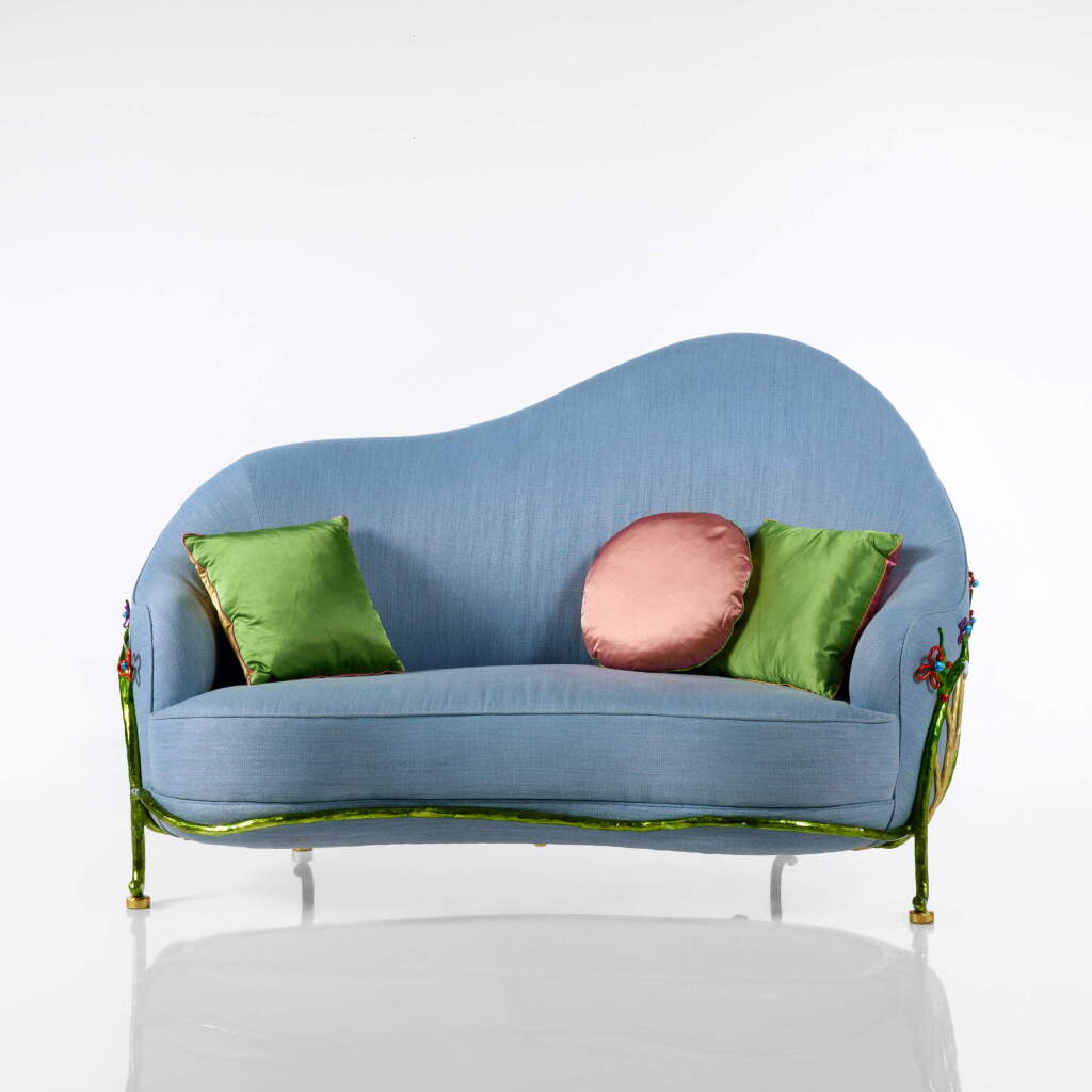 View full screen - View 1 of Lot 141. "Garden" Loveseat.