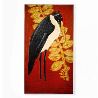 View full screen - View 1 of Lot 63. "Marabou Stork" Panel.