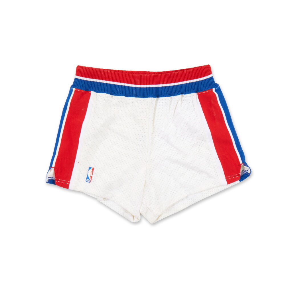 View full screen - View 1 of Lot 27. Isiah Thomas Detroit Pistons 1987 Professional Model Shorts .