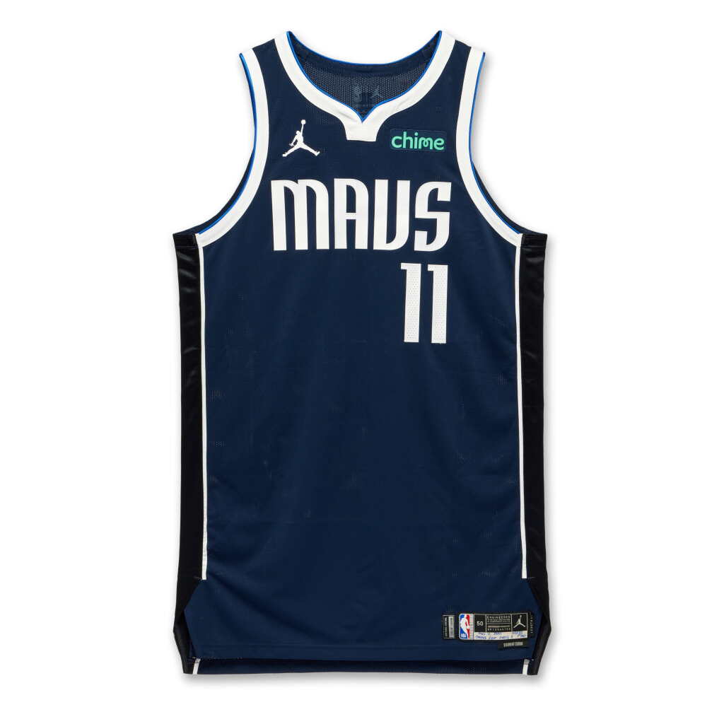 View full screen - View 1 of Lot 13. Kyrie Irving Dallas Mavericks 2024-2025 Kia NBA Tip-Off Game Worn Statement Edition Jersey .