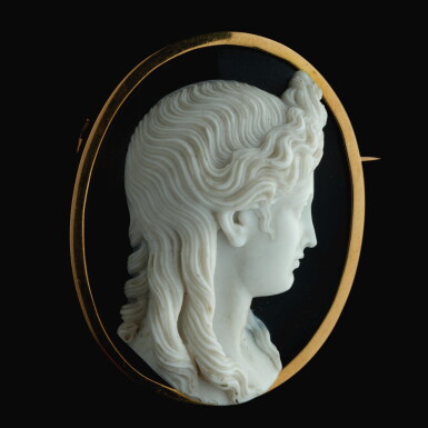 View full screen - View 1 of Lot 59. ATTRIBUTED TO ANGELO (1754-CIRCA 1816) OR NICCOLÒ AMASTINI (1780-1851) ITALIAN, ROME, EARLY 19TH CENTURY AFTER THE ANTIQUE | CAMEO WITH APOLLO.