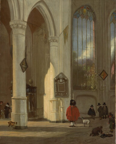 View full screen - View 1 of Lot 625. Interior of the Oude Kerk in Delft.