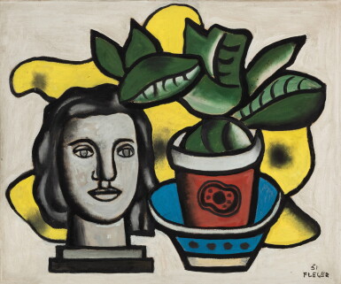 View full screen - View 1 of Lot 5. La statuette et le vase rouge.