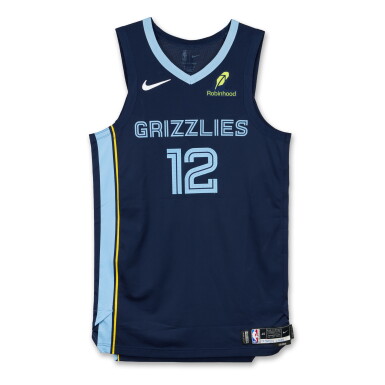 View full screen - View 1 of Lot 8. Ja Morant Memphis Grizzlies 2025-2026 Game Worn Icon Edition Jersey .