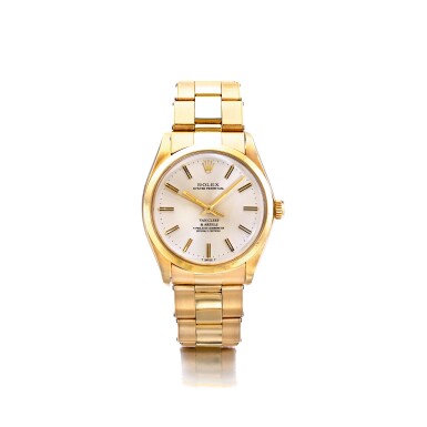 View full screen - View 1 of Lot 875. ROLEX | REF 1002/1005, RETAILED BY VAN CLEEF & ARPELS: A YELLOW GOLD AUTOMATIC CENTER SECONDS WRISTWATCH, CIRCA 1977 | 勞力士 | 零售商為梵克雅寶:1002/1005型號黃金自動上鏈腕錶,年份約1977.