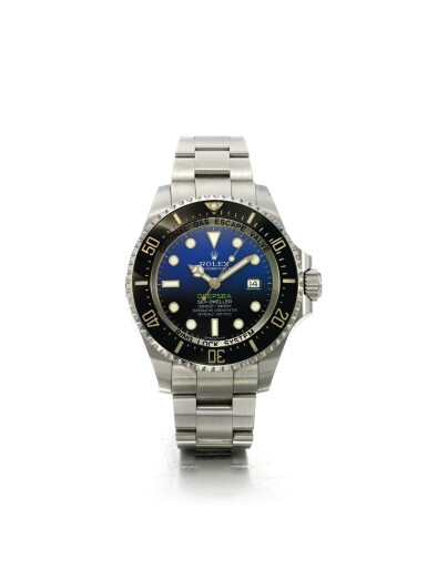 View full screen - View 1 of Lot 139. ROLEX | REF 116660 'BLUE' DEEPSEA SEA-DWELLER, A STAINLESS STEEL AUTOMATIC CENTER SECONDS WRISTWATCH WITH DATE AND BRACELET MADE TO COMMEMORATE JAMES CAMERON'S DEEPSEA CHALLENGE CIRCA 2018.