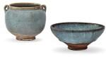 JARRE ET BOL EN GRÈS JUN DYNASTIE MING ET DYNASTIE YUAN | 明 鈞窰天藍釉雙耳罐 及 元 鈞窰天藍釉盌 | A 'Jun' handled jar and a 'Jun' bowl, Yuan and Ming Dynasty