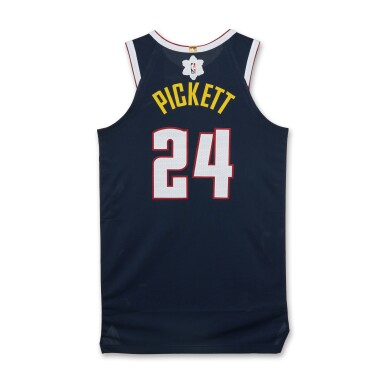 View full screen - View 1 of Lot 72. Jalen Pickett ‘Christmas Day’ Denver Nuggets 2024-2025 Game Issued Icon Edition Jersey .