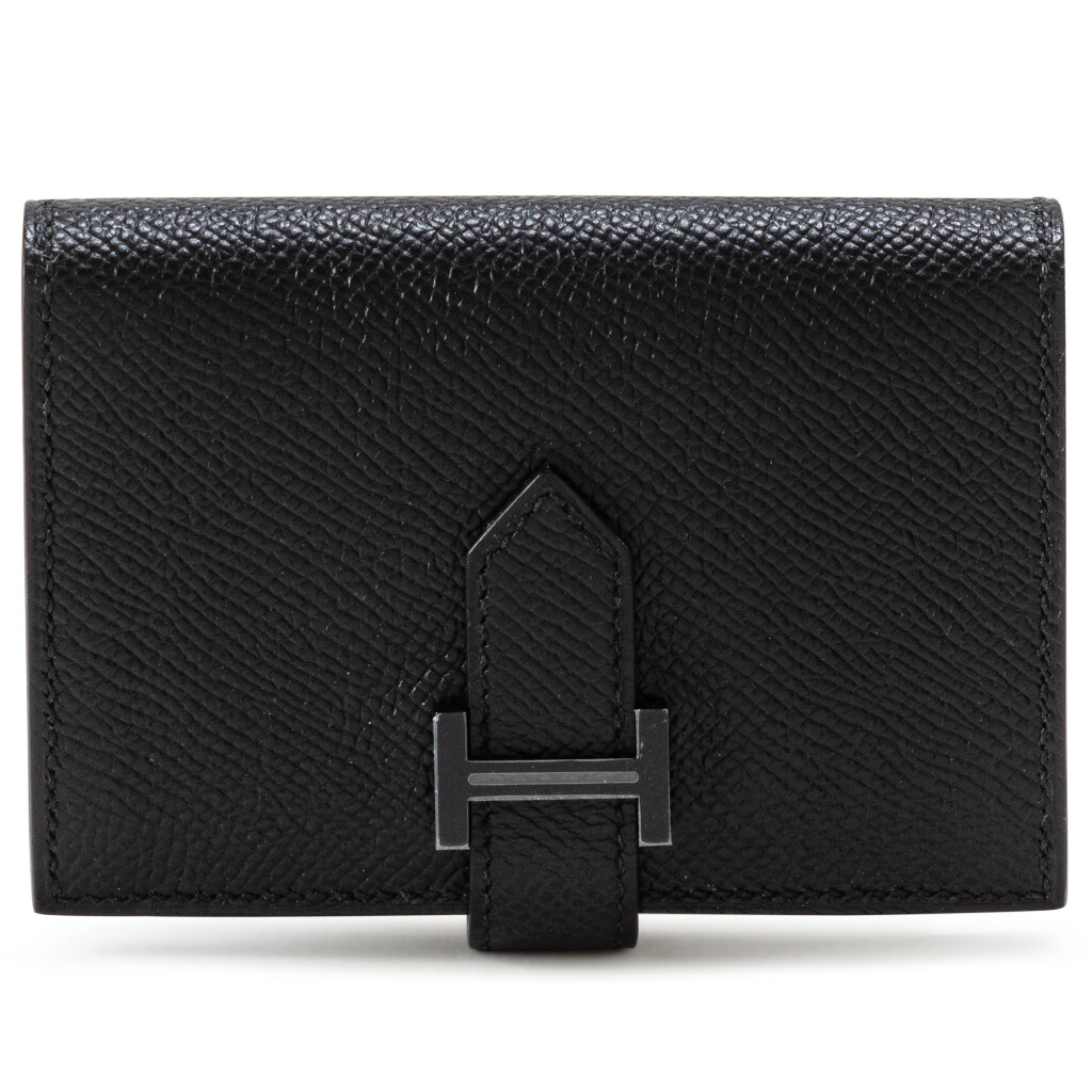 View full screen - View 1 of Lot 625. Black Epsom Béarn Card Holder Wallet Black Hardware, 2023.