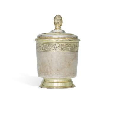 View full screen - View 1 of Lot 47. A German parcel-gilt silver beaker and cover, Johann Christoph Treffler, Augsburg, circa 1680.