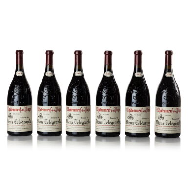View full screen - View 1 of Lot 215. Châteauneuf du Pape, Vieux Télégraphe, 'La Crau' 2009 (6 MAG).