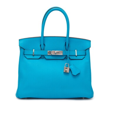 Voir en plein écran - Voir 1 du lot 62. Turquoise Chèvre Birkin 30 Palladium Hardware, 2011.