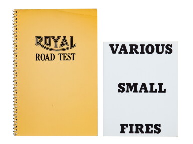 View full screen - View 1 of Lot 170. Royal Road Test (3e éd., 1971). Exemplaire signé par Ruscha. Avec : Various Small Fires, 1970, 2e ed..
