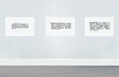 View full screen - View 1 of Lot 157. JOSEPH KOSUTH | ONE AND THREE TRANSLATIONS.