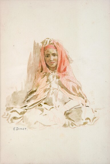 View full screen - View 1 of Lot 229. DINET & SLIMAN-BEN-IBRAHIM. Khadra danseuse Ouled Naïl. 1926. 1/30 ex avec suites, aquarelle or..
