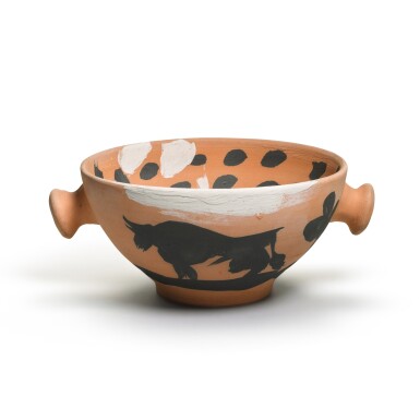 View full screen - View 1 of Lot 300. Taureaux dans un paysage.