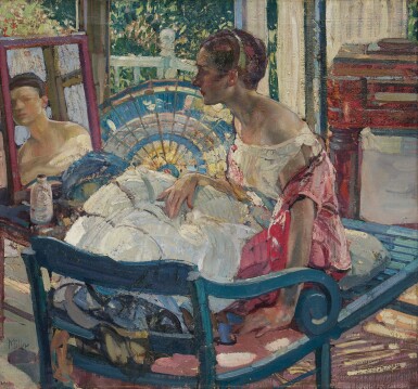 View full screen - View 1 of Lot 705. Portrait of a Seated Woman Before a Mirror.