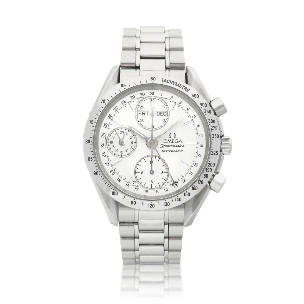 View full screen - View 1 of Lot 8229. Speedmaster, Reference ST 175.044 | A stainless steel triple calendar chronograph wristwatch with 24 hours indication, Circa 1996 | 歐米茄 | 超霸系列 型號ST175.044 | 精鋼全日曆計時腕錶,備24小時顯示,約1996年製.