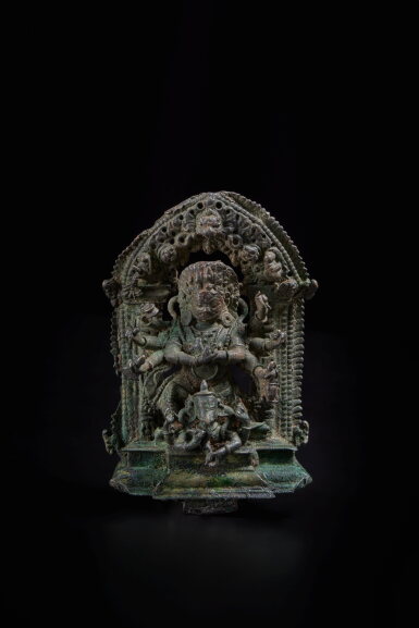 View full screen - View 1 of Lot 358. A copper alloy figure of Mahakala, Nepal, circa 15th century.