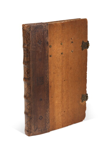 View full screen - View 1 of Lot 202. Rolewinck, Fasciculus temporum, Venice, Ratdolt, 1484, half calf over wooden boards.