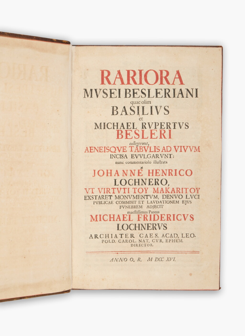 View full screen - View 1 of Lot 150. Lochner, Michael Friedrich and Johann Heinrich | The catalogue of the celebrated Besler natural history collection.