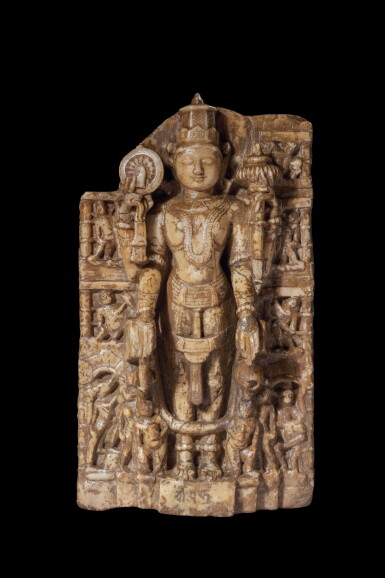 View full screen - View 1 of Lot 581. A marble stele of Vishnu, Northwestern India, 10th - 11th century.