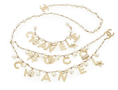 View full screen - View 1 of Lot 163. CHANEL | CHARM BELT AND BRACELET.
