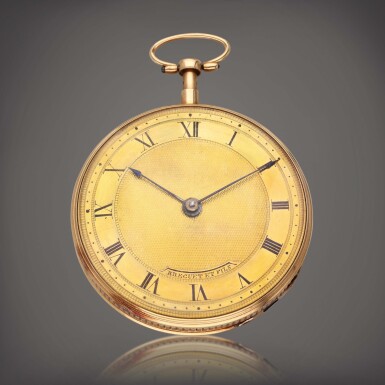 View full screen - View 1 of Lot 116. A pink gold key wound quarter repeating open faced watch, Circa 1815.
