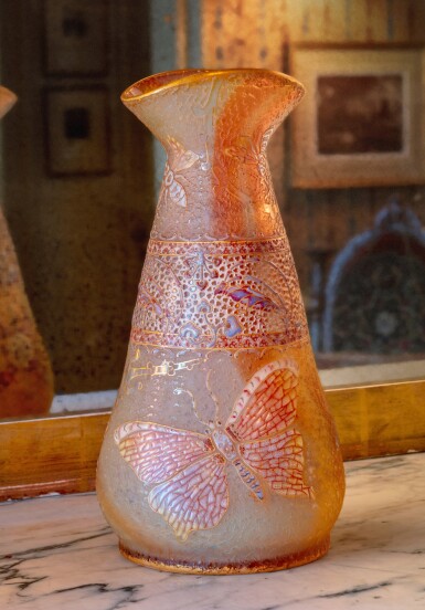 View full screen - View 1 of Lot 319. "Papillons et Fleurons" Vase.
