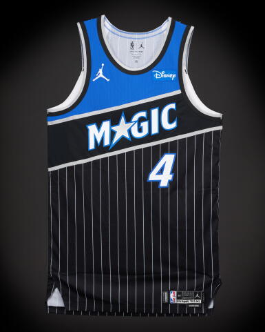 View full screen - View 1 of Lot 66. Jalen Suggs Orlando Magic 2026 NBA Playoffs Eastern Conference Round 1 Game Worn Statement Edition Jersey | Game 1.