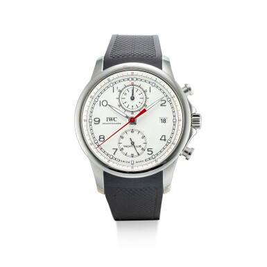 View full screen - View 1 of Lot 854. IWC | PORTUGIESER, REFERENCE IW390502, A STAINLESS STEEL CHRONOGRAPH WRISTWATCH WITH DATE, CIRCA 2018.