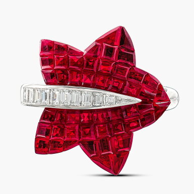 View full screen - View 1 of Lot 1687. Ruby and Diamond ‘Mystery Set’ Ring | 梵克雅寶 | 紅寶石 配 鑽石「隱秘式鑲嵌」戒指 .