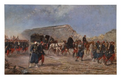 View full screen - View 1 of Lot 51. EMILE BRISSET | THE DAY AFTER THE BATTLE OF FRŒSCHWILLER, AUGUST 1870 .