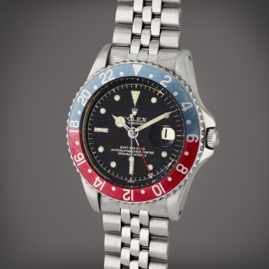 View full screen - View 1 of Lot 48. Reference 1675 GMT-Master | A stainless steel automatic dual time wristwatch with date and bracelet, Circa 1960.